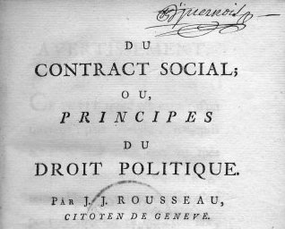 Title page of The Social Contract by Rousseau
